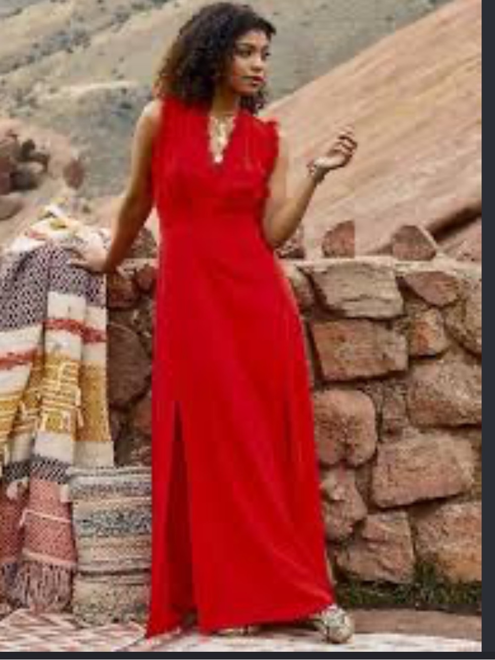 Altar’d state valletta maxi dress red womens medium